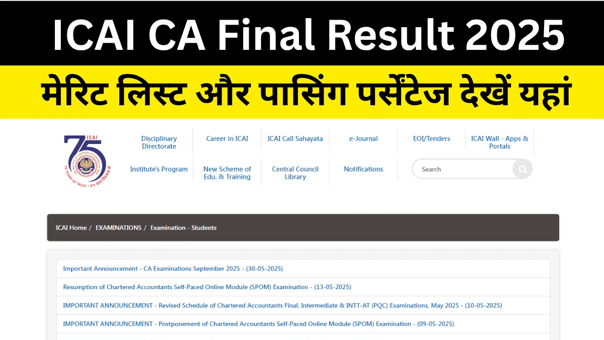 ICAI CA Final Result 2025