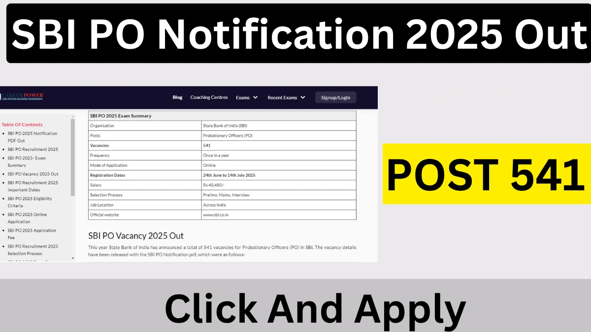 SBI PO Notification 2025