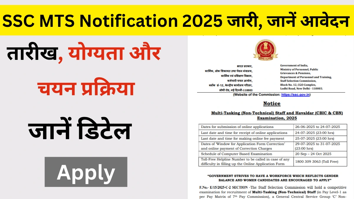 SSC MTS Notification 2025
