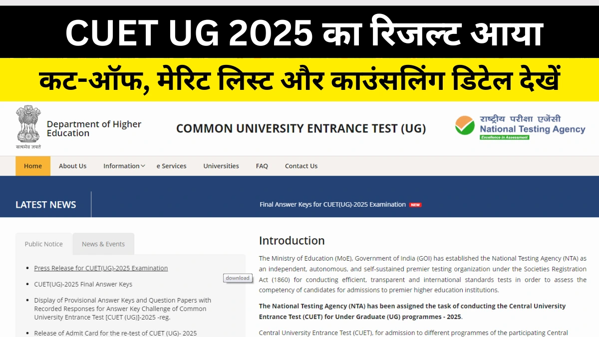 CUET UG Result 2025